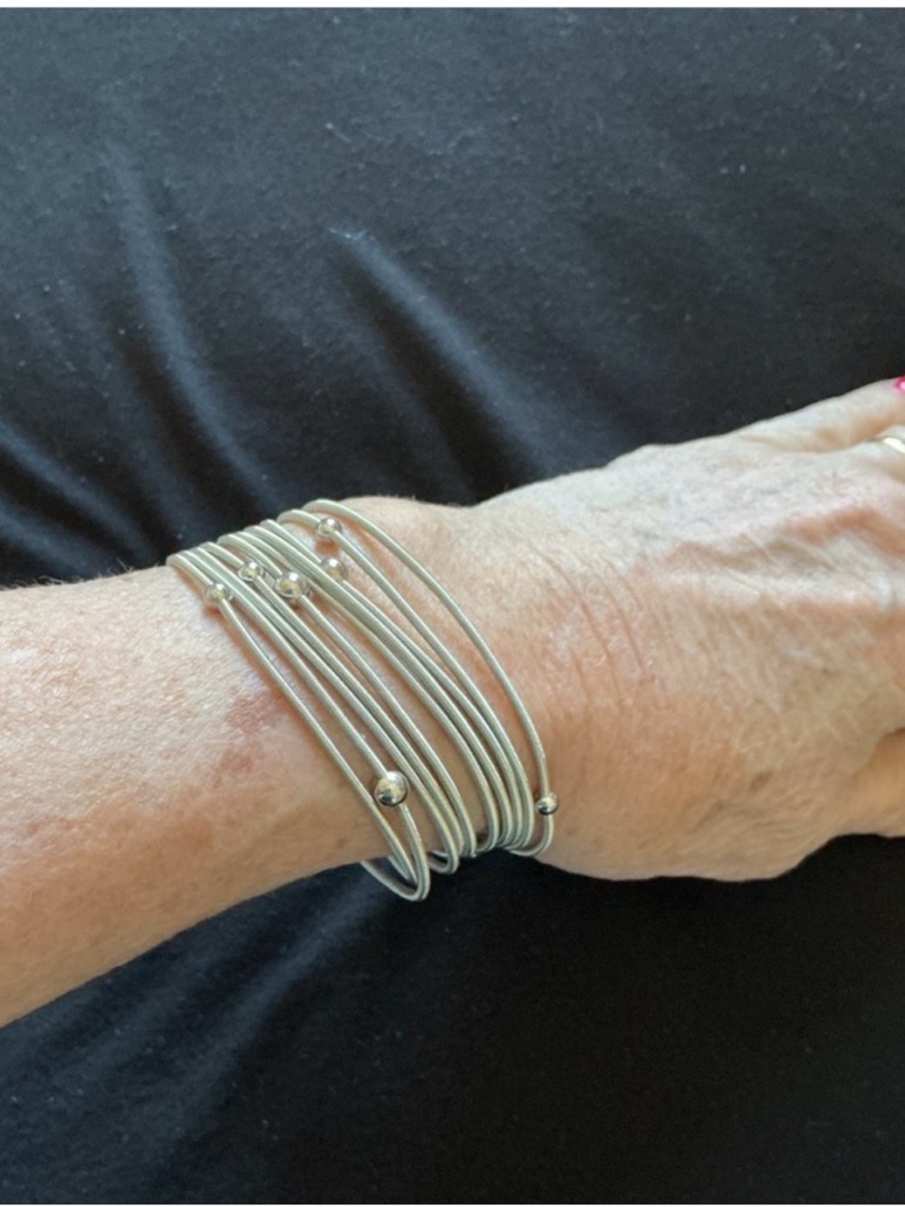 Silver Multi-Bangle Bracelet Stack - Picture 2 of 2